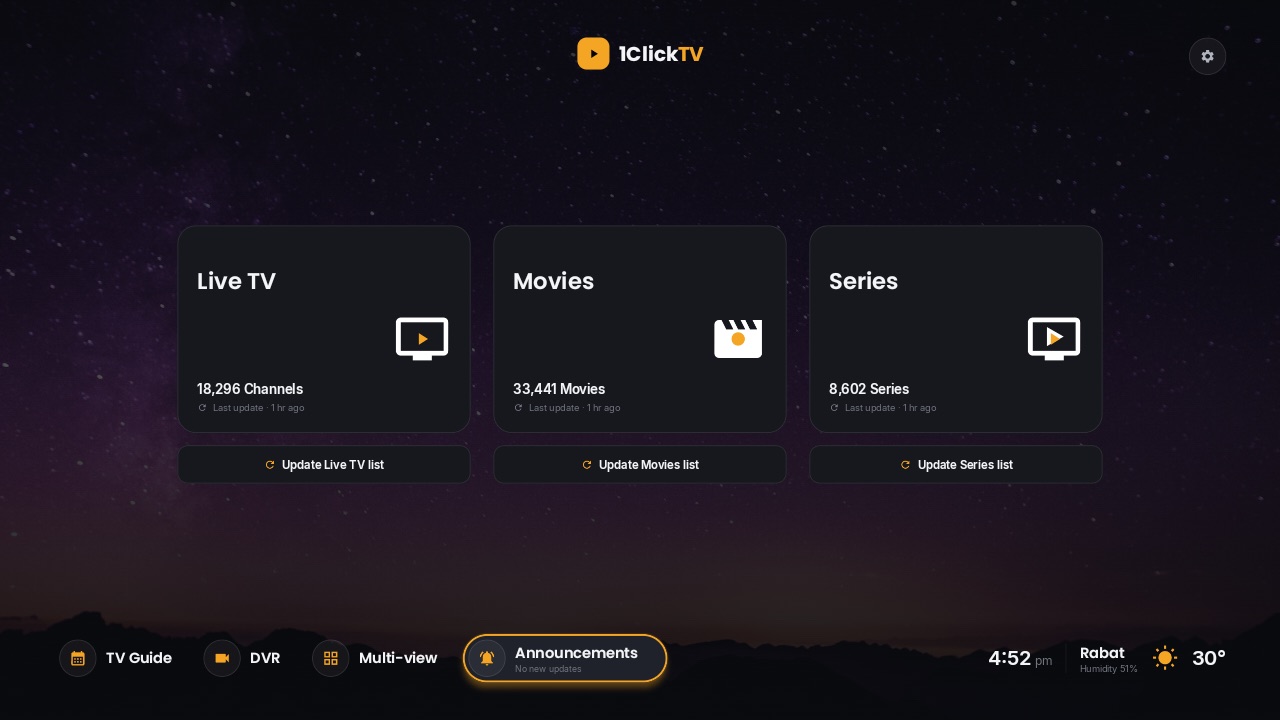 Home dashboard